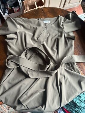 Calvin Klein Olive Belted Jumpsuit